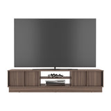 Rack de TV Caoba Avellana y Wengue 180x42.1cm para TV Hasta 75" Pulgadas con Dos Compatimientos