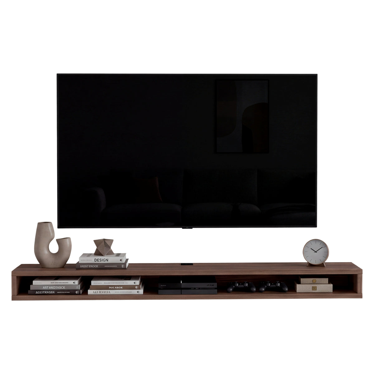 Rack de TV Luft Avellana 180x15cm para TV Hasta 75" Pulgadas con Un Compartimiento