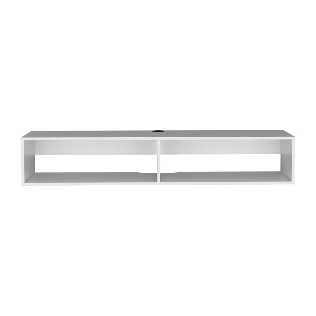 Rack de TV Flotante Blanco 150x25.3cm para TV Hasta 65" Pulgadas con Dos Compatimientos