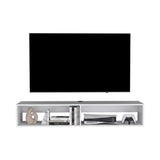 Rack de TV Flotante Blanco 150x25.3cm para TV Hasta 65" Pulgadas con Dos Compatimientos