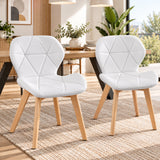Silla de Comedor Blanco 43x72cm de Asiento Cuadrado con Espaldar y sin Apoya Brazos