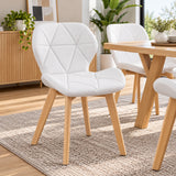 Silla de Comedor Blanco 43x72cm de Asiento Cuadrado con Espaldar y sin Apoya Brazos