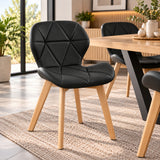 Silla de Comedor Negro 43x72cm de Asiento Cuadrado con Espaldar y sin Apoya Brazos