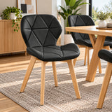 Silla de Comedor Negro 43x72cm de Asiento Cuadrado con Espaldar y sin Apoya Brazos