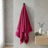 Toalla de manos fucsia Elegant en algodón 100 40x70 cm 400 gsm