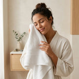 Toalla de manos blanca Elegant 50x100 cm en algodón 100 400 gsm