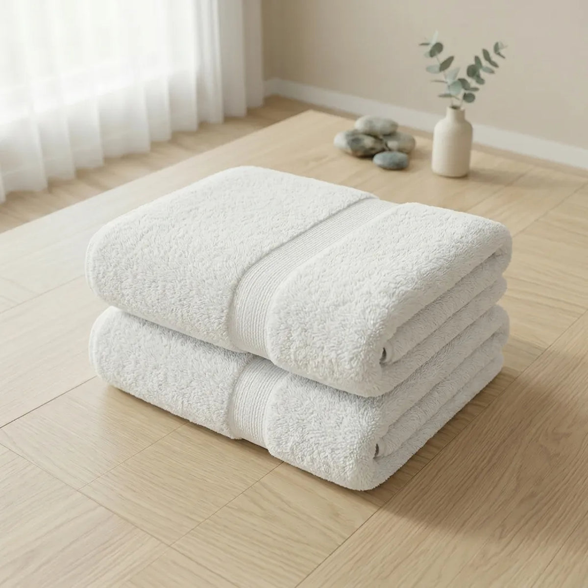 Toalla de manos blanca Elegant 50x100 cm en algodón 100 400 gsm