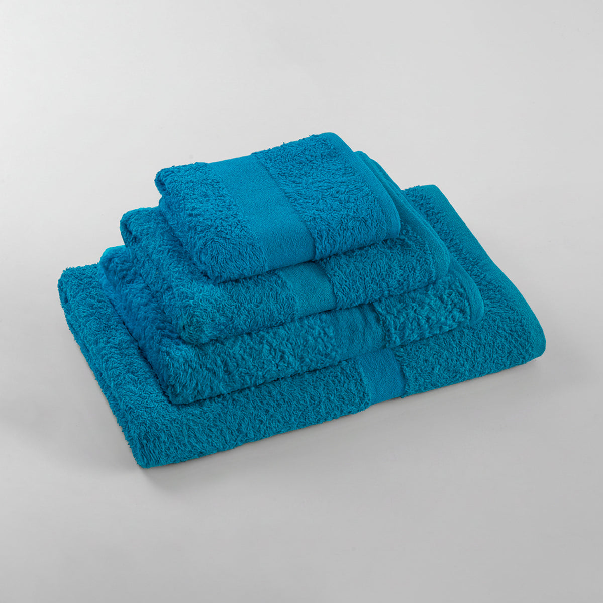 Toalla de manos azul turquesa Elegant 50x100 cm en algodón 400 gm