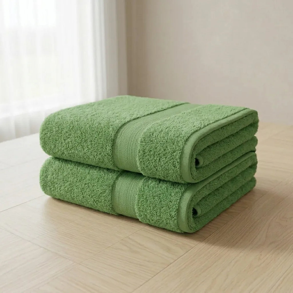 Toalla de manos verde limón Elegant 40x70 cm en algodón 400 gsm