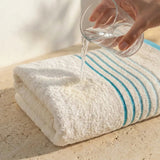 Toalla de cuerpo beige Mediterráneo en algodón 70x130 cm 550 gm