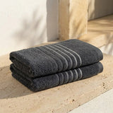 Toalla de cuerpo gris oscuro Mediterráneo en algodón 70x130 cm 550 g