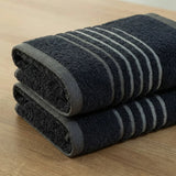 Toalla de manos negra Mediterráneo 40x70 cm en algodón 550 g