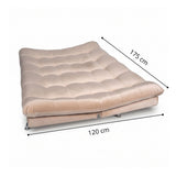 Sala sofá cama beige 6 puestos reclinable con puff 120x90 cm