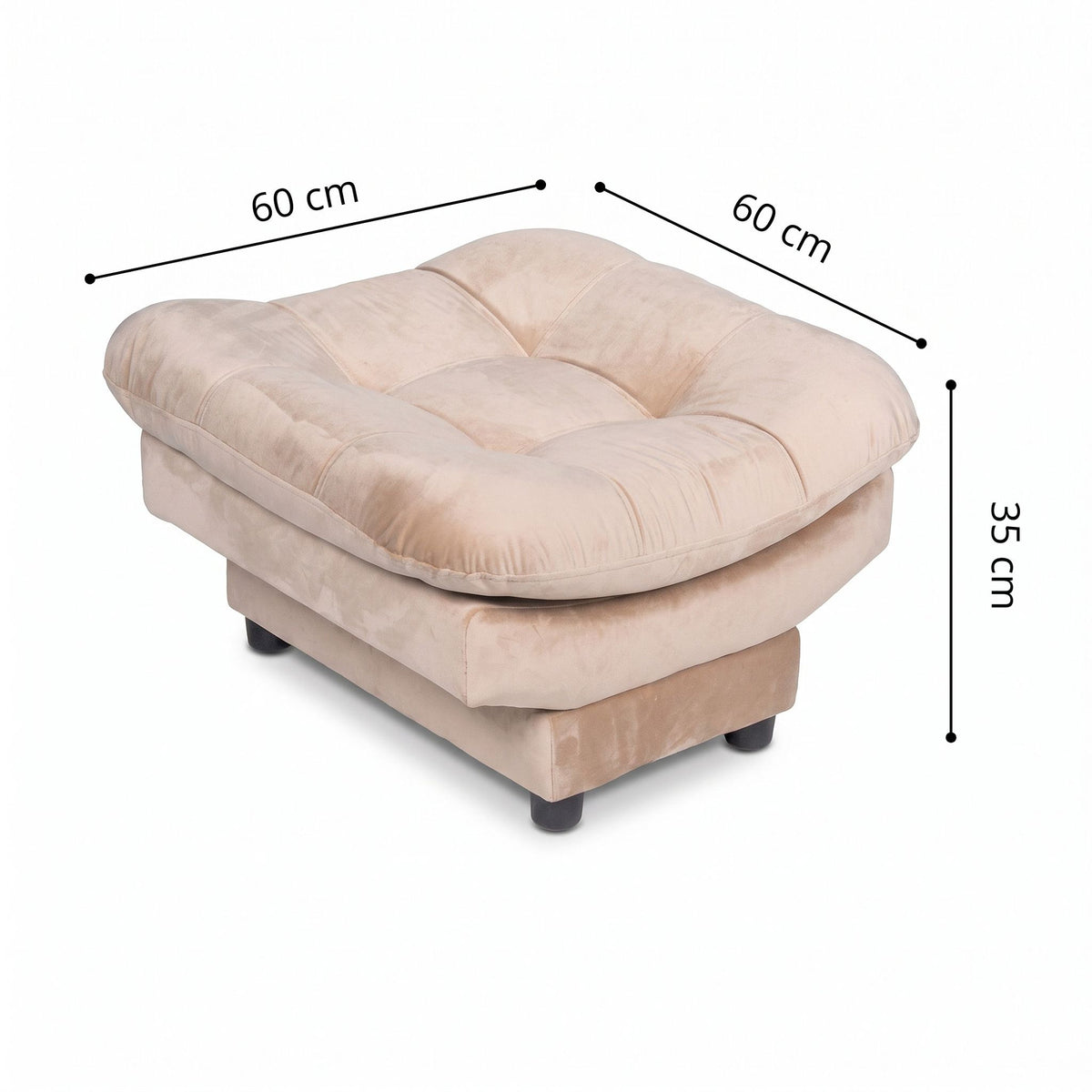 Sala sofá cama beige 6 puestos reclinable con puff 120x90 cm