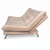 Sala sofá cama beige 6 puestos reclinable con puff 120x90 cm