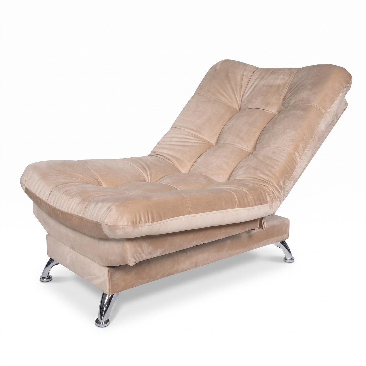 Sala sofá cama beige 6 puestos reclinable con puff 120x90 cm