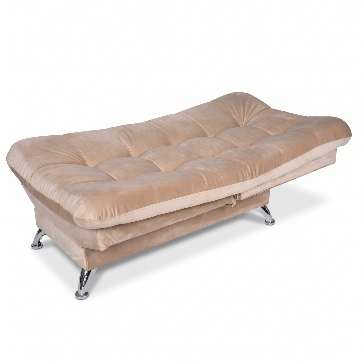Sala sofá cama beige 6 puestos reclinable con puff 120x90 cm