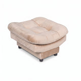 Sala sofá cama beige 6 puestos reclinable con puff 120x90 cm