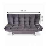 Sala sofá cama gris oscuro 6 puestos reclinable con puff 120x90 cm