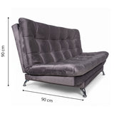 Sala sofá cama gris oscuro 6 puestos reclinable con puff 120x90 cm