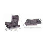 Sala sofá cama gris oscuro 6 puestos reclinable con puff 120x90 cm