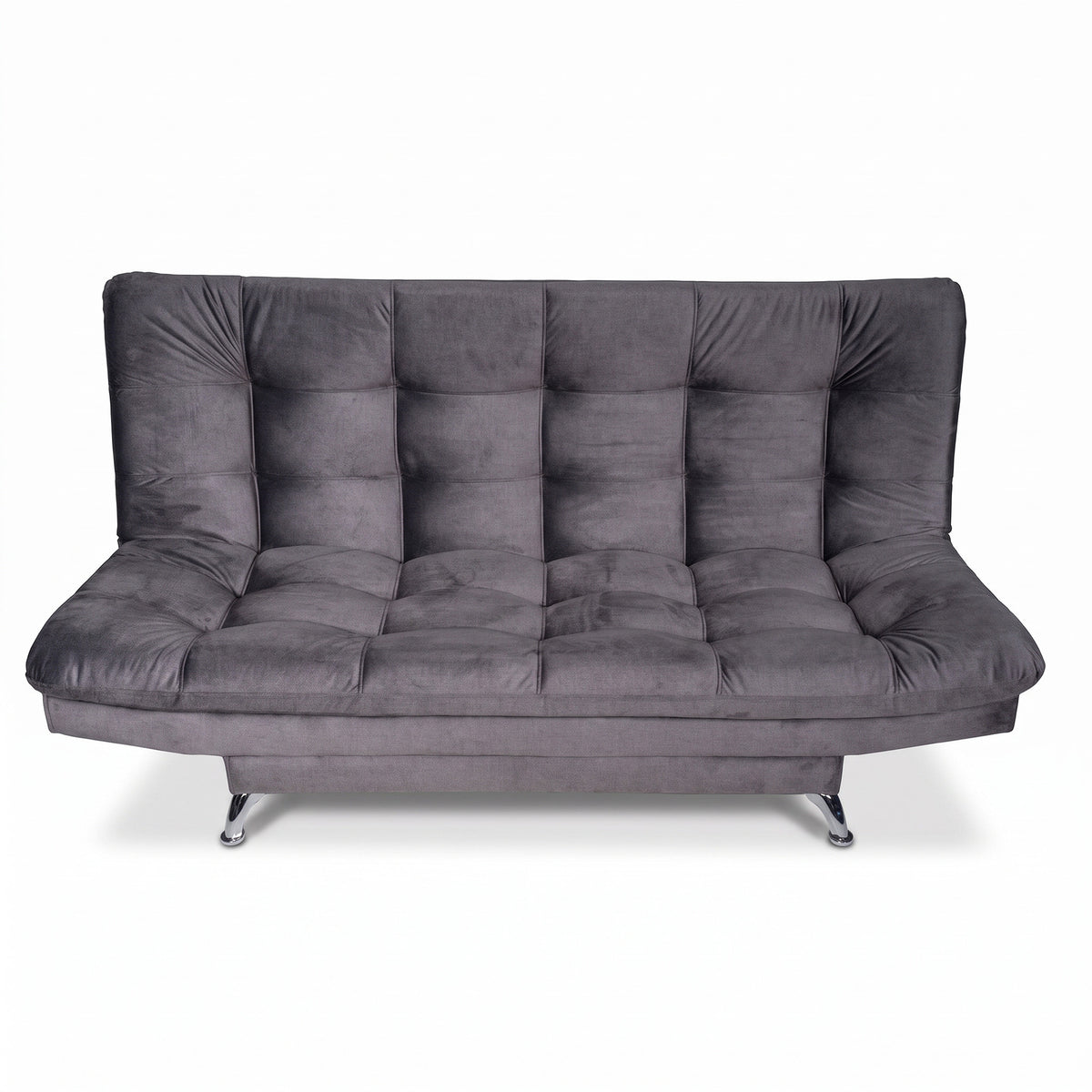 Sala sofá cama gris oscuro 6 puestos reclinable con puff 120x90 cm
