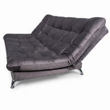 Sala sofá cama gris oscuro 6 puestos reclinable con puff 120x90 cm