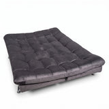 Sala sofá cama gris oscuro 6 puestos reclinable con puff 120x90 cm