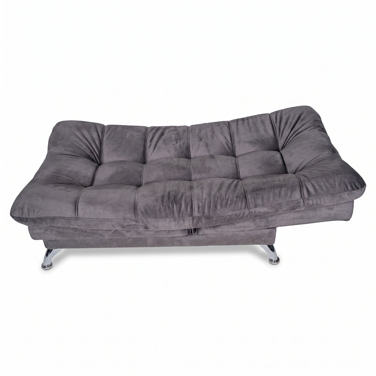 Sala sofá cama gris oscuro 6 puestos reclinable con puff 120x90 cm