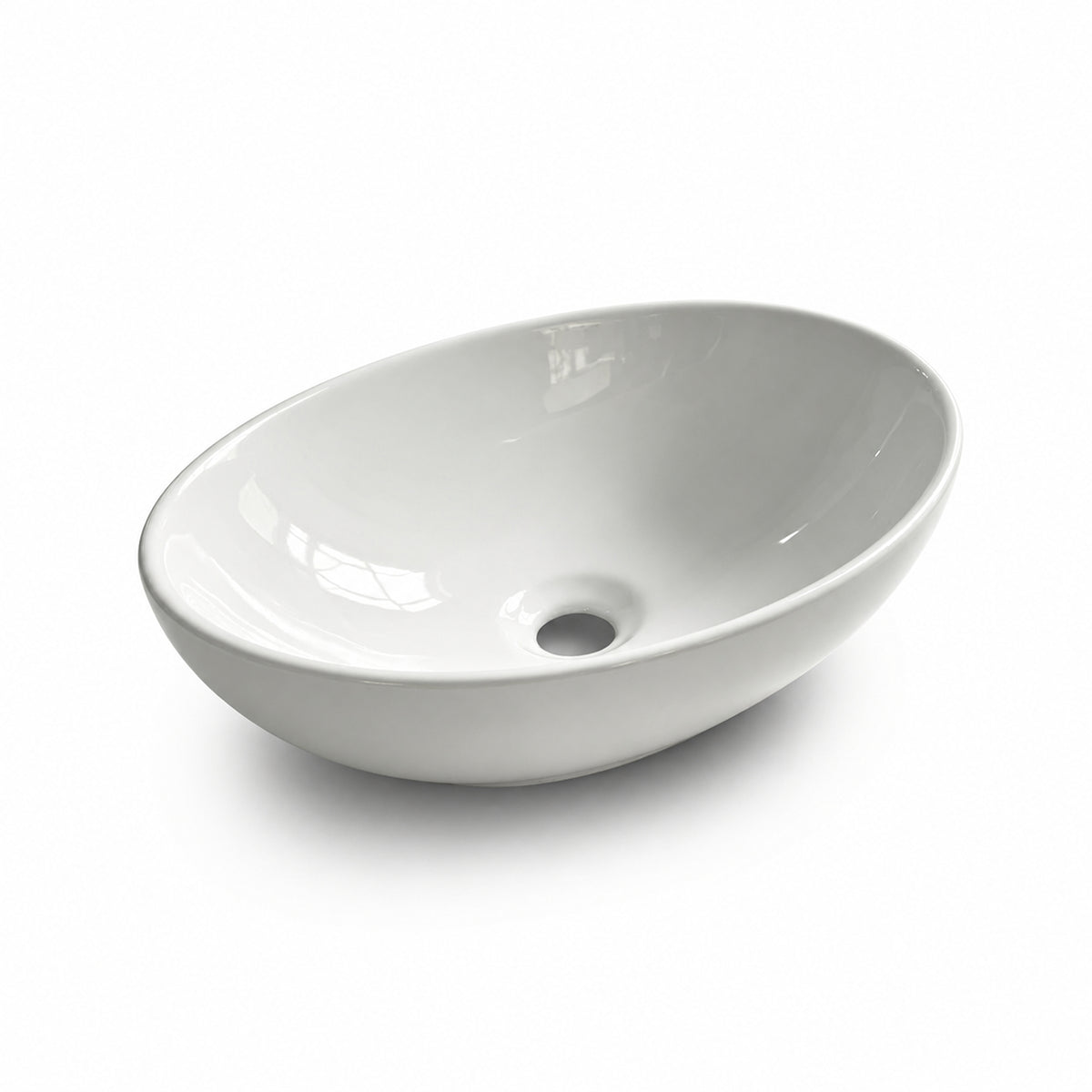 Lavamanos de sobreponer ovalado blanco en cerámica 41x14 cm