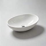 Lavamanos de sobreponer ovalado blanco en cerámica 41x14 cm