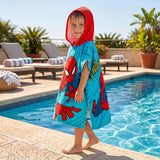 Toalla infantil con capucha azul Spiderman 60x120 cm en algodón
