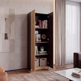 Estantería rectangular home 1 moderna fresno y wengue en MDP 62.8x180.6 cm con 3 entrepaños