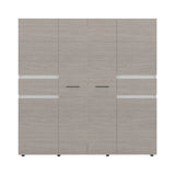 Clóset Berino moderno Positano y blanco 200x200 cm con 6 puertas y 2 cajones