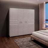 Clóset Berino moderno Positano y blanco 200x200 cm con 6 puertas y 2 cajones