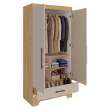 Clóset Essent blanco fresno y capri en MDP 86x180 cm con 2 puertas y cajón