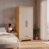 Clóset Essent blanco fresno y capri en MDP 86x180 cm con 2 puertas y cajón