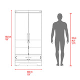 Clóset Essent blanco fresno y capri en MDP 86x180 cm con 2 puertas y cajón