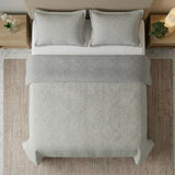 Tendido queen gris Kyoto 160x190 cm en microfibra con 2 fundas