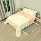 Cubrelecho para cama doble rosado Flora superacolchado en microfibra 140x190 cm