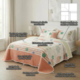 Cubrelecho semidoble Rosella floral salmón doble faz en microfibra 120x190 cm