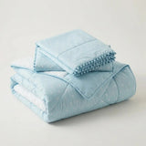 Cubrelecho para cama doble azul Luno 140x190 cm superacolchado doble faz