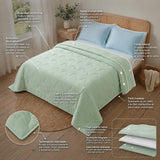 Cubrelecho acolchado queen verde Cotton Sense doble faz 160x190 cm