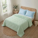 Cubrelecho acolchado king verde Cotton Sense doble faz 200x200 cm en microfibra