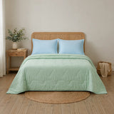Cubrelecho acolchado king verde Cotton Sense doble faz 200x200 cm en microfibra