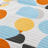 Cubrelecho para cama doble Geo Balance azul doble faz en microfibra 140x190 cm