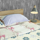 Cubrelecho para cama doble Pure Garden azul y blanco semiacolchado 140x190 cm