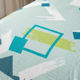 Cubrelecho Mustard Circuit para cama doble azul y verde acolchado doble faz 140x190 cm