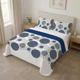 Cubrelecho Trazo Memphis para cama doble azul doble faz acolchado 140x190 cm microfibra