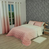 Cubrelecho para cama doble rosado degradé Sfumato superacolchado 140x190 cm microfibra